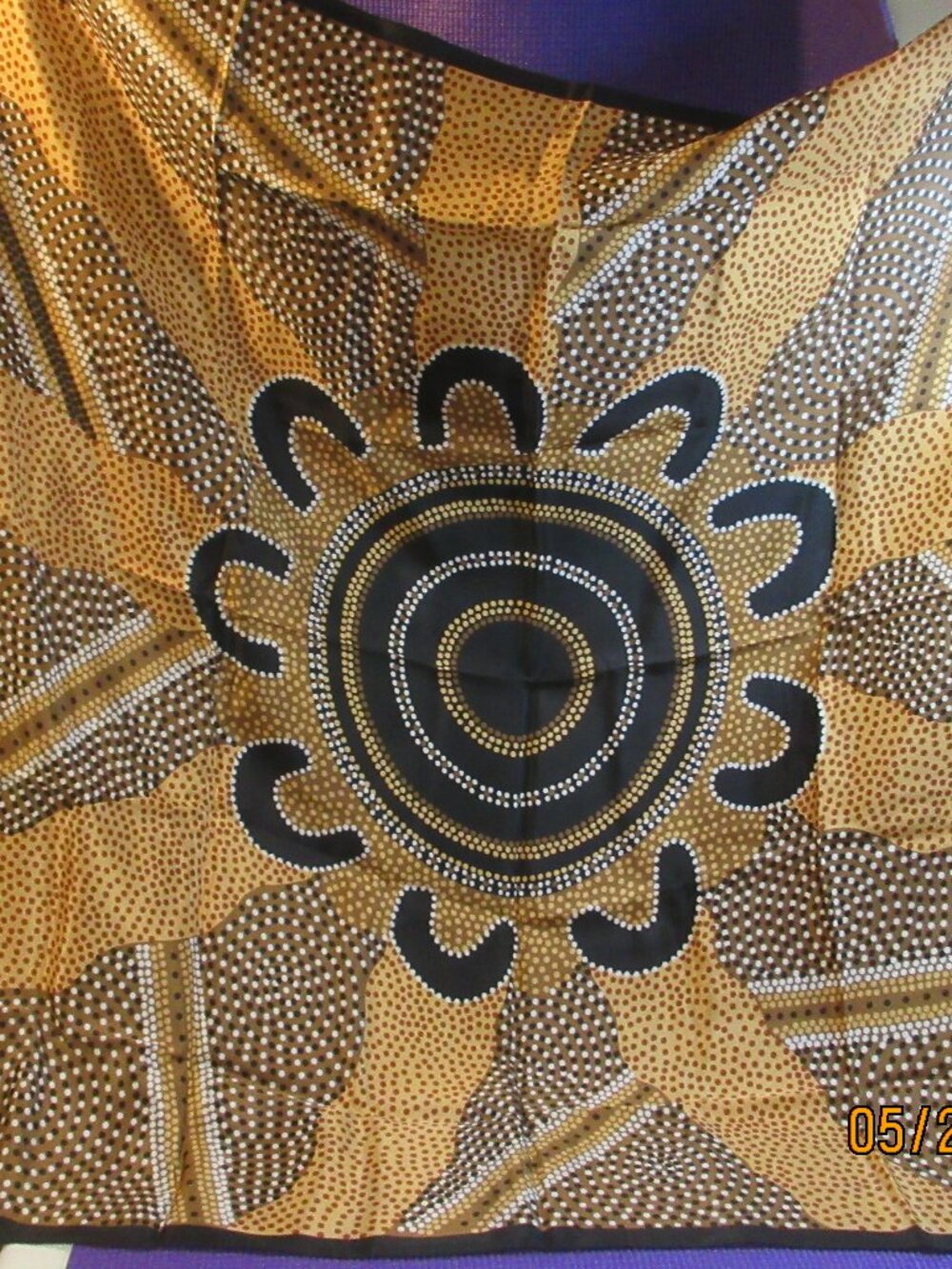 BETTY EGAN~OROTON SILK SCARF FEATURING WEARABLE INDIGENOUS AUSTALIAN FINE ART